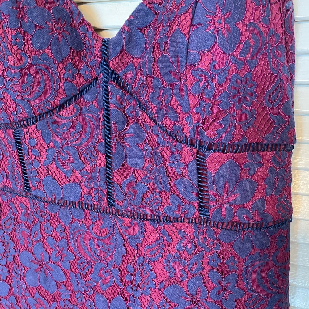 Women's Purple and Pink Lace Bustier Dress